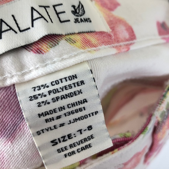 NWOT Jalate White pink floral skinny jeans - Picture 5 of 5